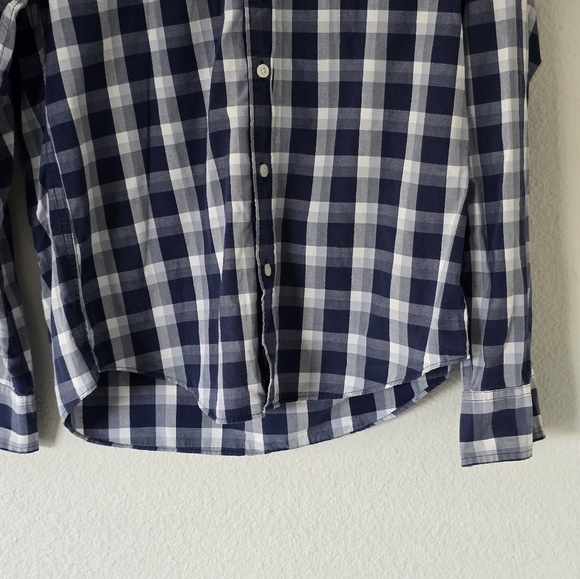 J Crew Mens Shirt Medium Long Sleeve Blue White Striped Button Up Collared - Picture 5 of 11